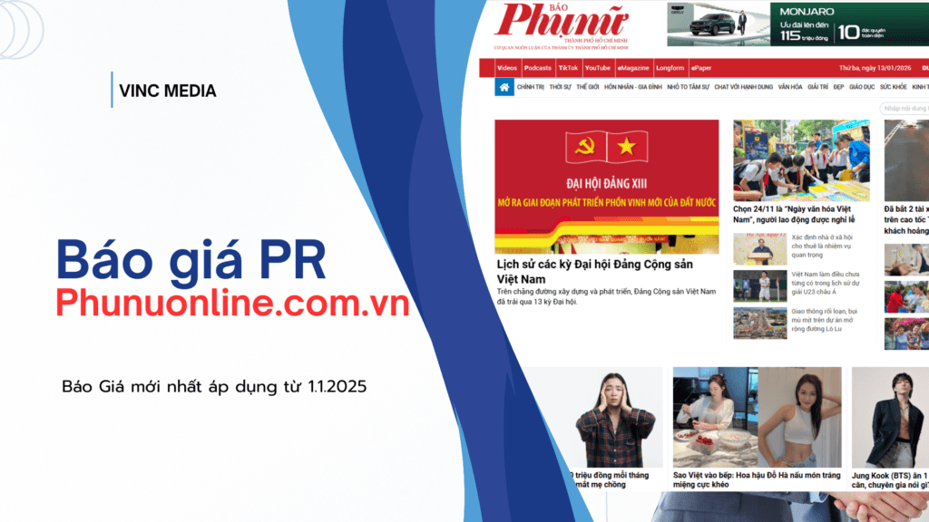 Báo giá PR Phunuonline
